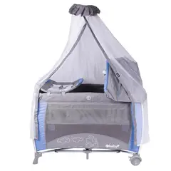 EBABY - Cuna Corral Aluminio Noa 780 Celeste+ Colchón Plomo