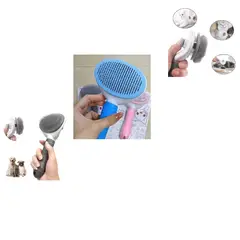 GENERICO - CEPILLO REMOVEDOR DE PELOS PARA MASCOTAS COLOR CELESTE