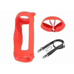 GENERICO - PROTECTOR FUNDA CASE DE SILICONA ROJO PARA JBL CHARGE 5