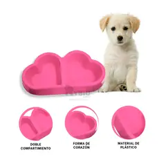 RYBIU IMPORT - Plato para Perros de Color Rosado Y+Papel de Regalo