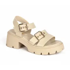 STHEF - Sandalia con Plataforma Mujer 7826 CREMA-STHEF