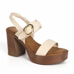STHEF - SANDALIA MUJER CASUAL CREMA 7858