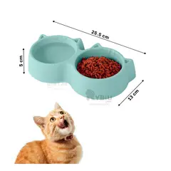 GENERICO - Platillo Pet para Gato en Tono Celeste Y+Ligas de Regalo