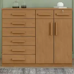 TU MESITA - Cómoda Moderna Toronto 8 cajones 2 puertas color Marrón