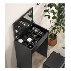 TU MESITA - Tocador Multiusos Sofía color Negro con espejo 1 puerta