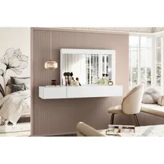 TU MESITA - Tocador de Pared Flotante color Blanco 2 cajones