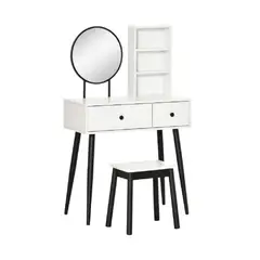 TU MESITA - Tocador Juvenil Maju con Espejo color Blanco 2 cajones