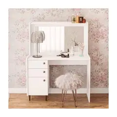 TU MESITA - Tocador Juvenil Roma color Blanco con espejo