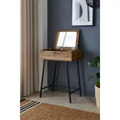 TU MESITA - Tocador Rústico Rita con Espejo color Marrón