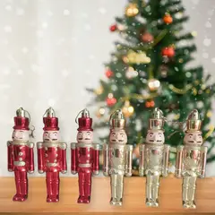 GENERICO - Pack Navideño de 6 Cascanueces Colgantes