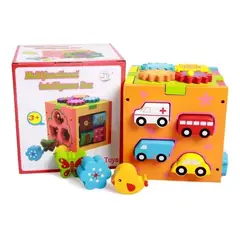 GENERICO - Cubo Didáctico Montessori Multifunción 4 en 1