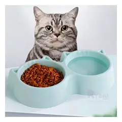 GENERICO - Platillo de Dos Espacios en Celeste Y+Banderitas Adhesivas