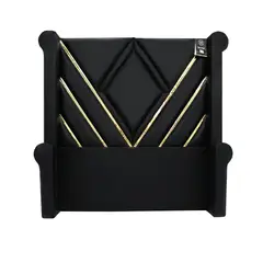 BARAKA HOME - Cabecera Signature Ceuta con Tela espejo 2 Plz - Negro