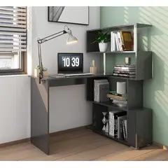 NACION MUEBLES - ESCRITORIO ESQUINERO MODERNO NACIÓN MUEBLES ANTO NEGRO