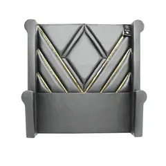 BARAKA HOME - Cabecera Signature Ceuta con Tela espejo 2 Plz - Gris Claro