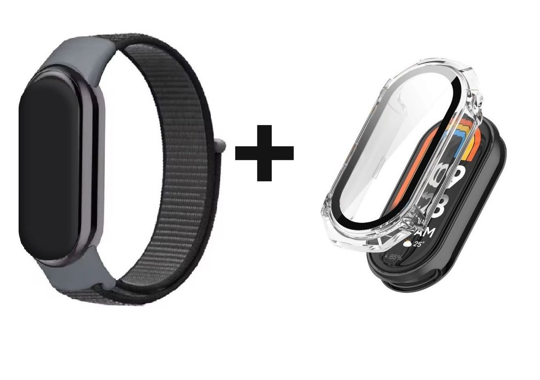 CORREA + BUMPER PARA XIAOMI BAND 8 GRIS