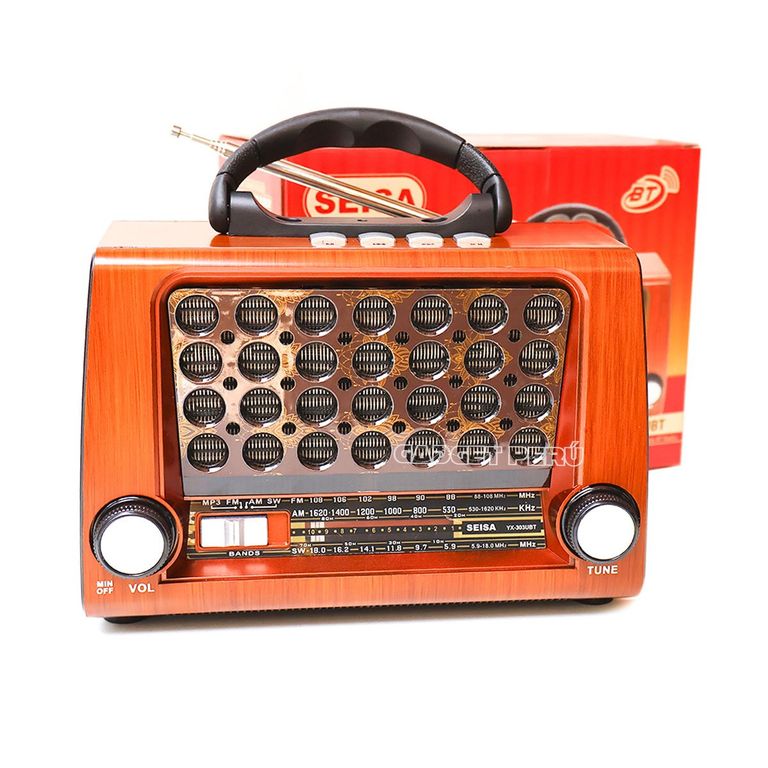Radio Portatil AM FM Vintage Parlante Bluetooth Mp3 Recargable