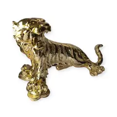 GENERICO - Tigre Dorado de Resina 48 cm x 26 cm