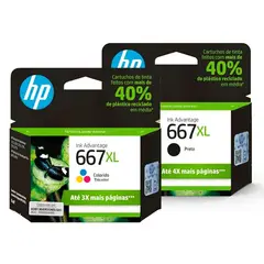 HP - Kit Tinta 667XL Negro Tricolor original