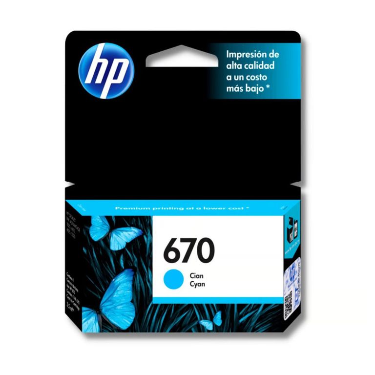 CARTUCHO DE TINTA 670 CYAN (CZ114AL)