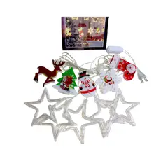 GENERICO - Luces cortina de navidad diseño estrellas - Tono multicolor