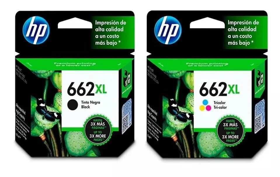 Kit Tinta 662XL Negro Tricolor