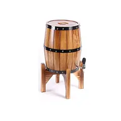 GENERICO - Barril para bebidas de madera y acero inoxidable 3L