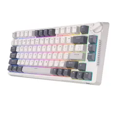 ROYAL KLUDGE - Teclado Mecánico Inalámbrico RK H81 Skycyan Switch Blanco