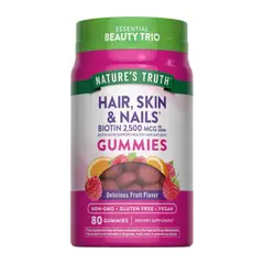 NATURE'S TRUTH - Biotina 2500mcg Hair, Skin & Nails 80 Gomitas
