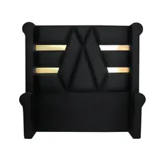 BARAKA HOME - Cabecera Signature Ourense con Tela espejo 2 Plz - Negro