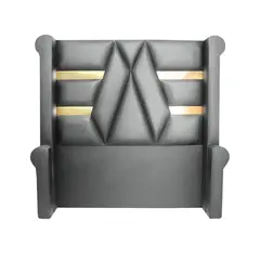 BARAKA HOME - Cabecera Signature Ourense con Tela espejo 2 Plz - Gris Claro