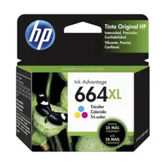HP - Cartucho de Tinta 664XL Negra Original