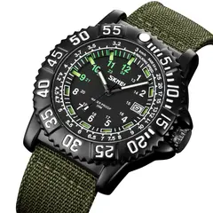 SKMEI - Reloj 9281 VERDE MILITAR Corres Nylon