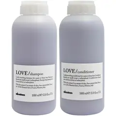 DAVINES - Shampoo Anti Frizz 1000ml + Acondicionador Love Smoothing
