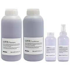 DAVINES - Shampoo 1000ml + Acondicionador + Crema + Sérum Love Smoothing