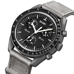 SKMEI - Reloj 1982 GRIS CORREA CUERO Y VELCRO