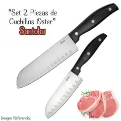OSTER - Juego de Cuchillos Santoku Acero Inoxidable 2PC