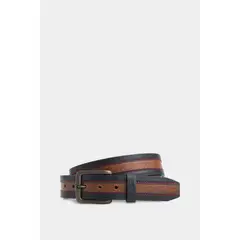 VELEZ - Vélez Cinturón Unifaz Cuero Hombre Punta Trapecio Azul Osc