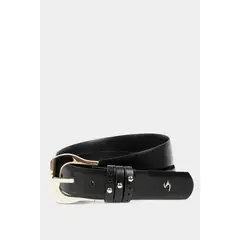 VELEZ - Vélez Cinturón Unifaz De Cuero Pasadores Negro