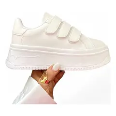 GENERICO - Zapatilla Casual Mujer Tres Pegapegas 2086L-52 Color Blanco