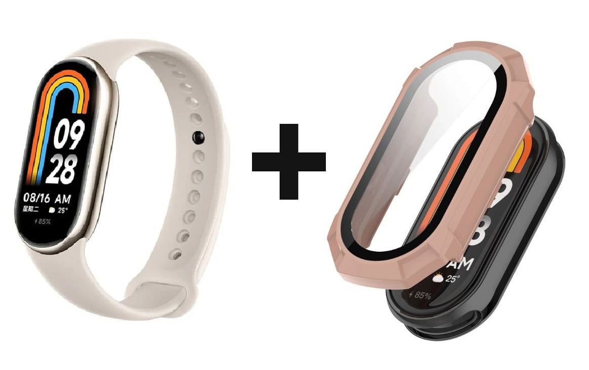 CORREA SILICON + BUMPER PARA XIAOMI BAND 8 NUDE