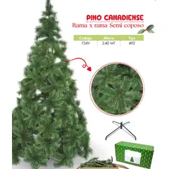 GENERICO - Árbol de navidad de 2 40mt. Rama x rama Semi coposo canadiense