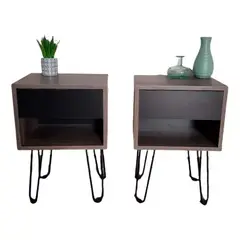 GENERICO - Velador Mesa De Noche Brunella Dark 2Unid - Gaudi