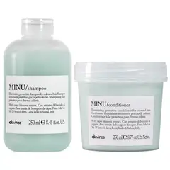 DAVINES - Shampoo Iluminador Cabello Teñido 250ml + Acondicionador Minu