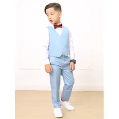 GENERICO - TRAJE DE 3 PIEZAS PARA NIÑO SOFISTICADO CELESTE