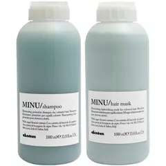 DAVINES - Shampoo Iluminador Cabello Teñido 1000ml + Mascarilla Minu