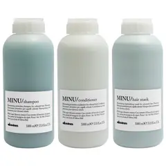 DAVINES - Shampoo Iluminador 1000ml + Acondicionador + Mascarilla Minu