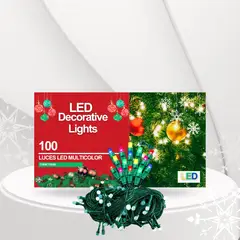 GENERICO - Tira de 100 Luces LED Navideñas Multicolor