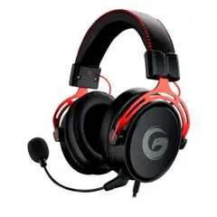 GAMBYTE - Audifono Gamer Templar 7.1, Color Negro C/rojo Entrada Jack