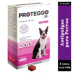 PROTEGGO - Antipulga Masticable 1M para Perros de 4.5 - 10 kg